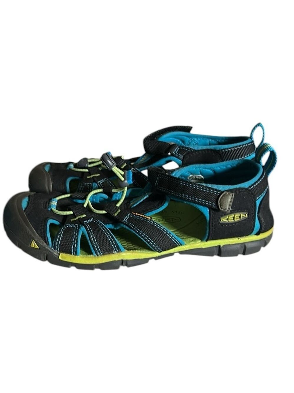 Keen Seacamp II Big Kids Water Sandals in Black and Brilliant Blue UNISEX SIZE 5 - Picture 3 of 10